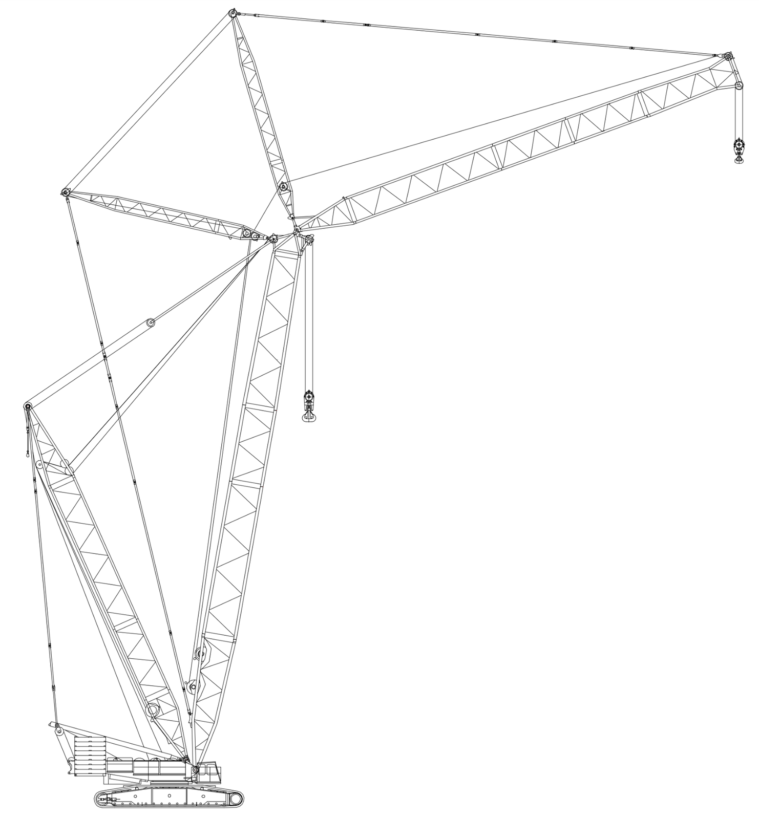 Crane rope path