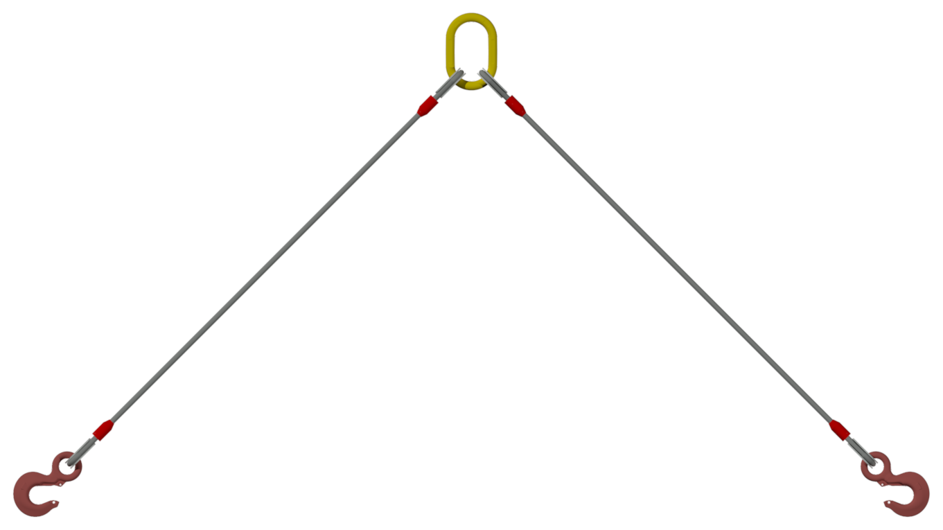 Two-leg bridle at 30 degrees