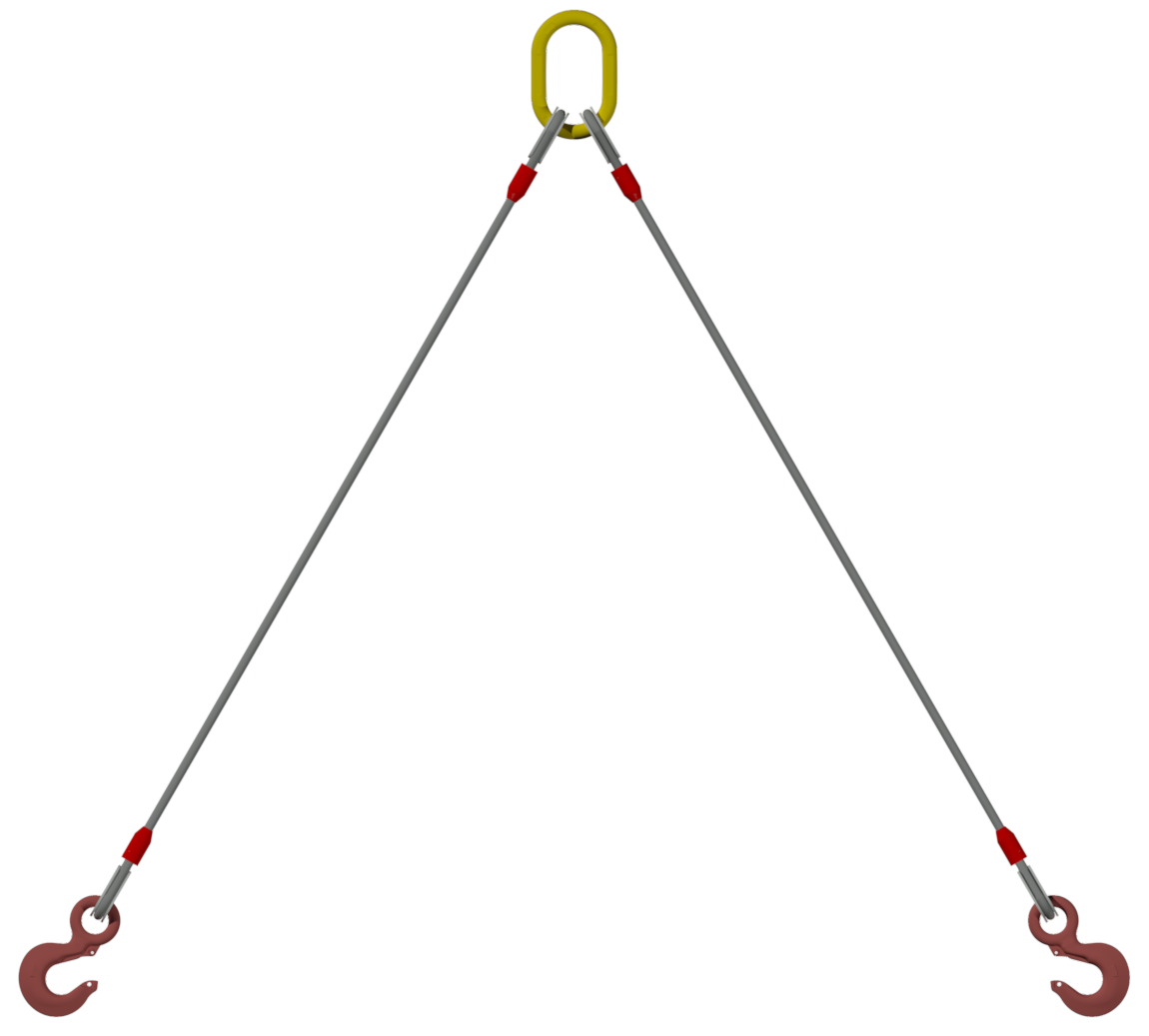 Two-leg bridle at 45 degrees