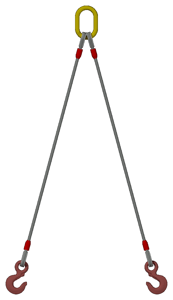 Two-leg bridle at 60 degrees